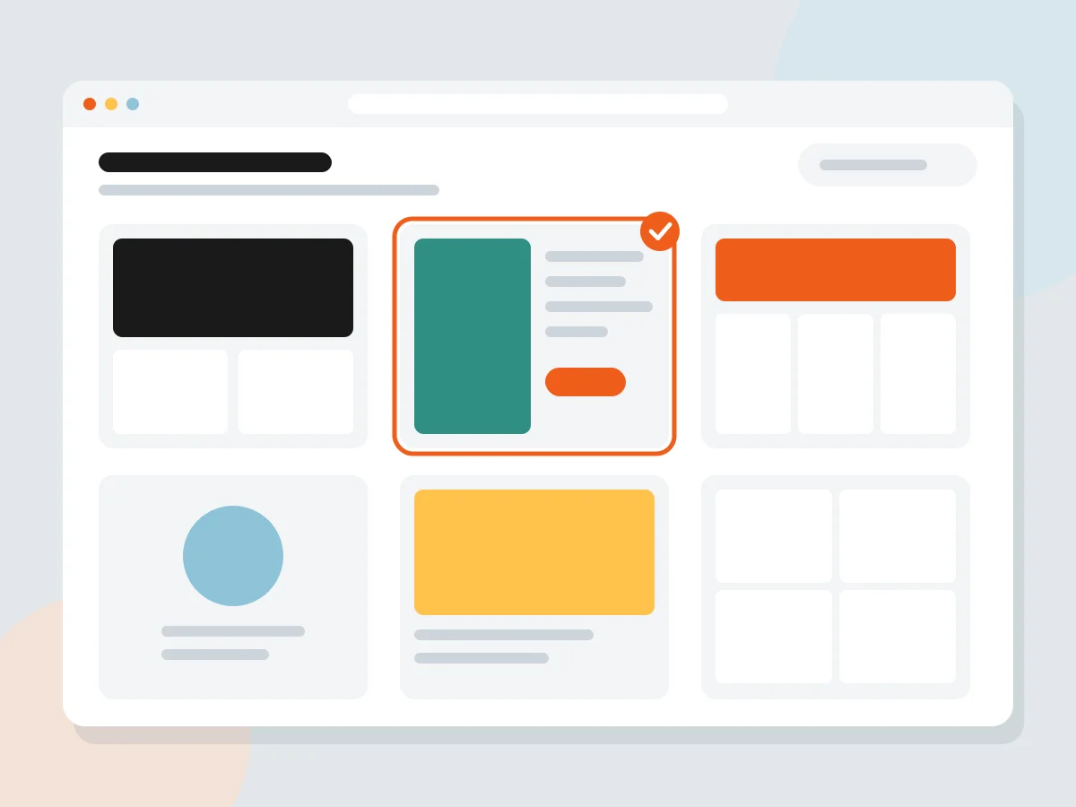 Layout library with one page template selected